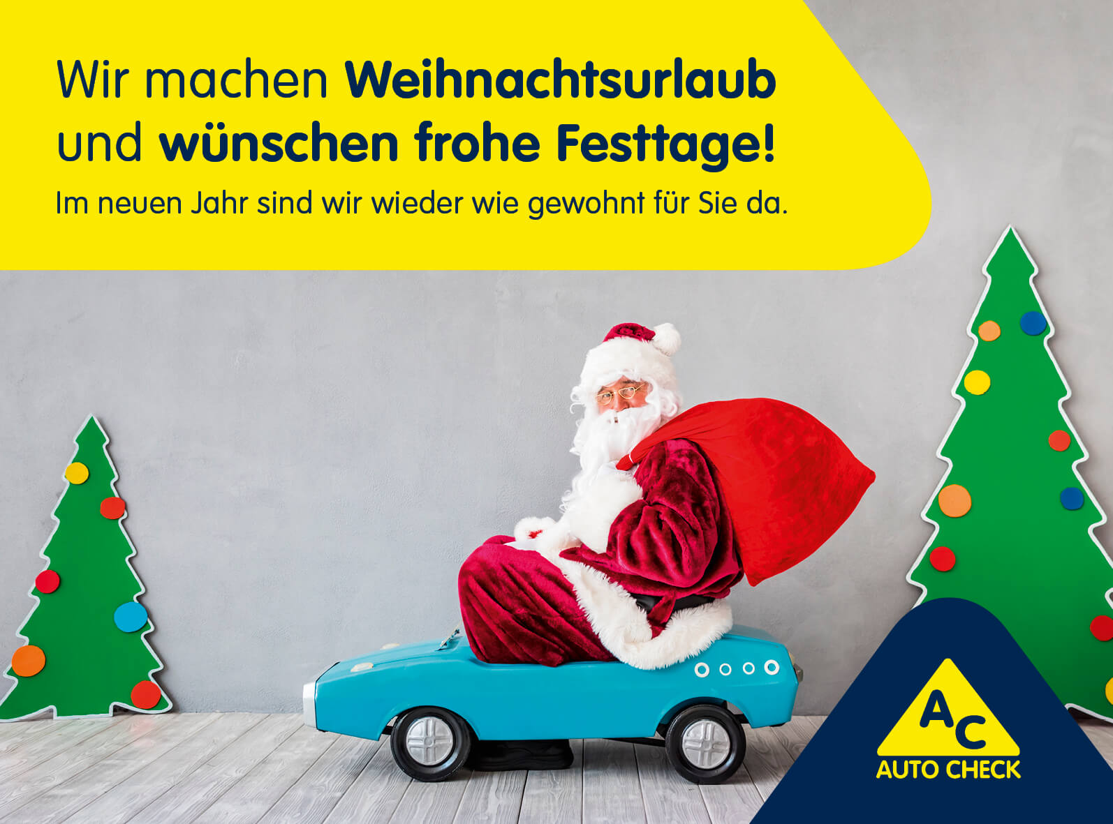 Weihnachtsurlaub-Anzeige